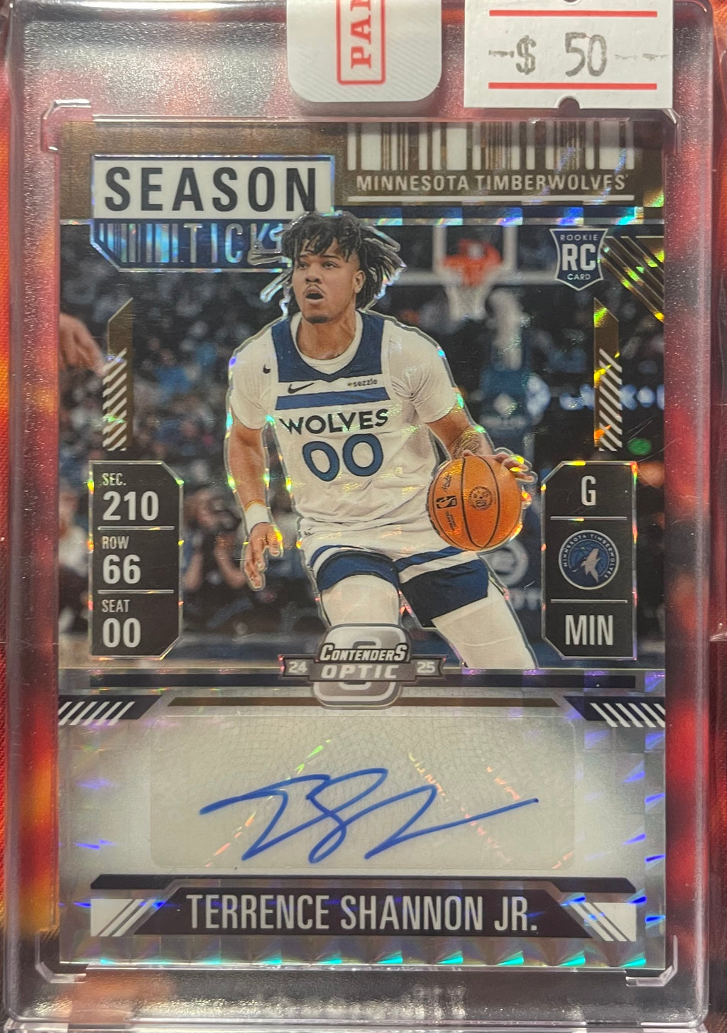 Terrence Shannon JR Mosaic 24-25 Contenders Optic Season Ticket Auto Bronze /75 RC