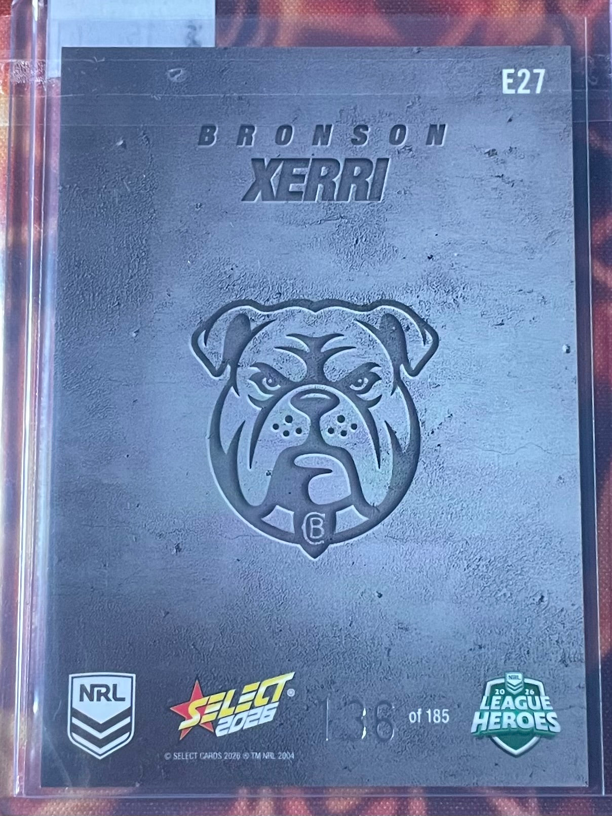 Bronson Xerri Select NRL 2026 Etched 136/185