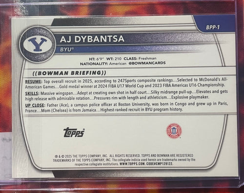 2025-26 Bowman Basketball U AJ Dybantsa 1st Bowman