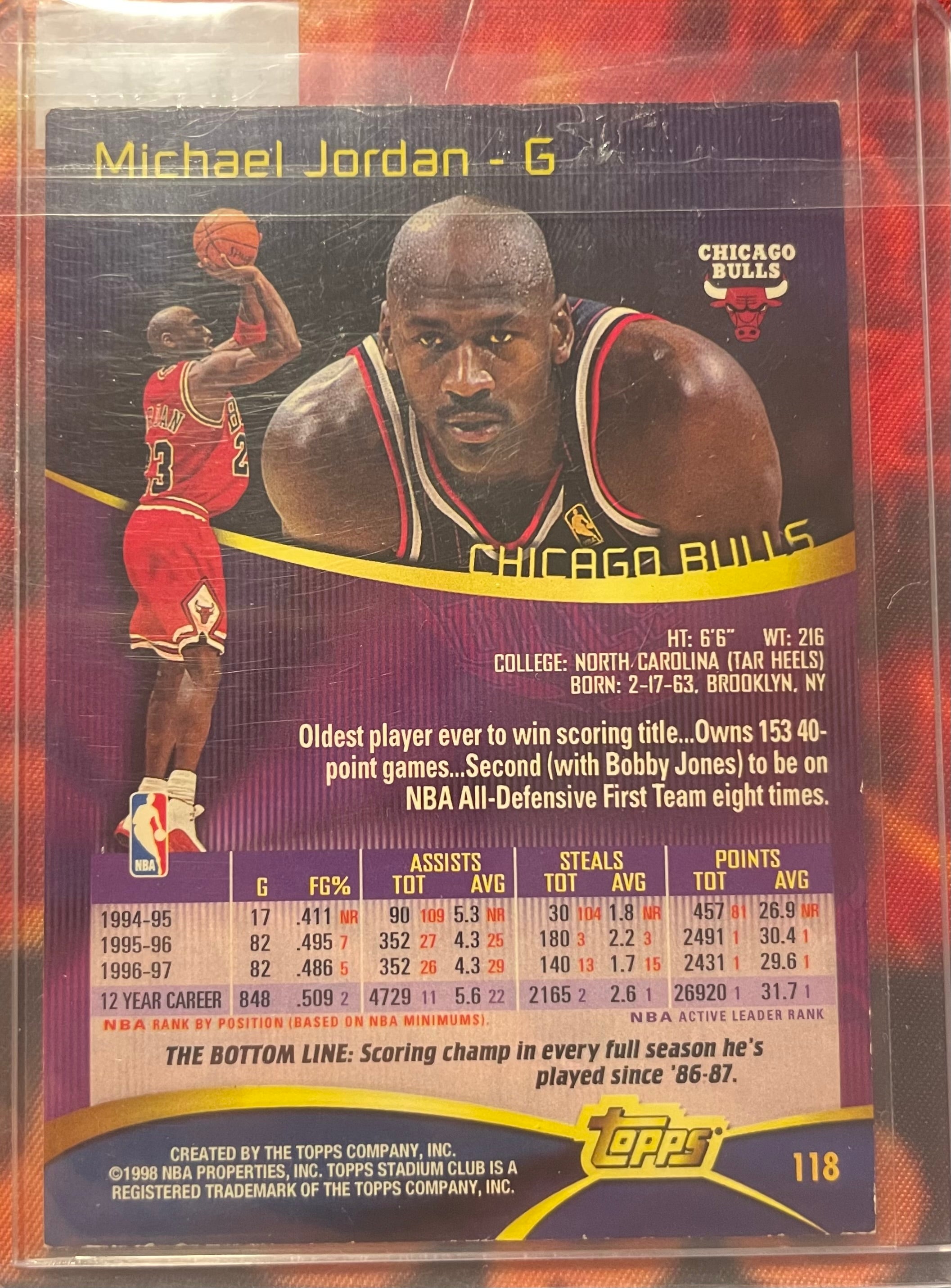 Michael Jordan Topps Stadium Club 97-98