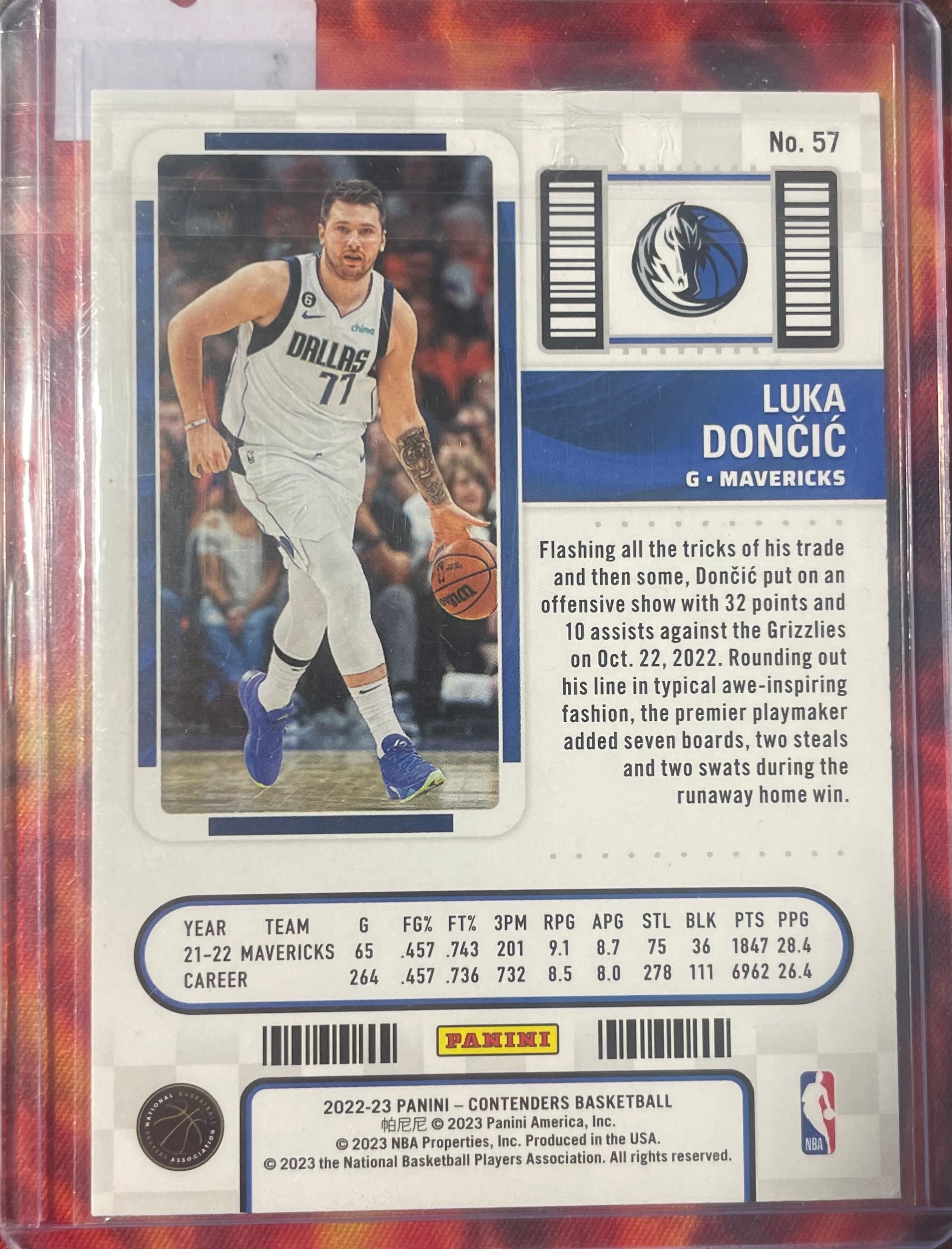 Luka Doncic Contenders 22-23 Play In Ticket Holo