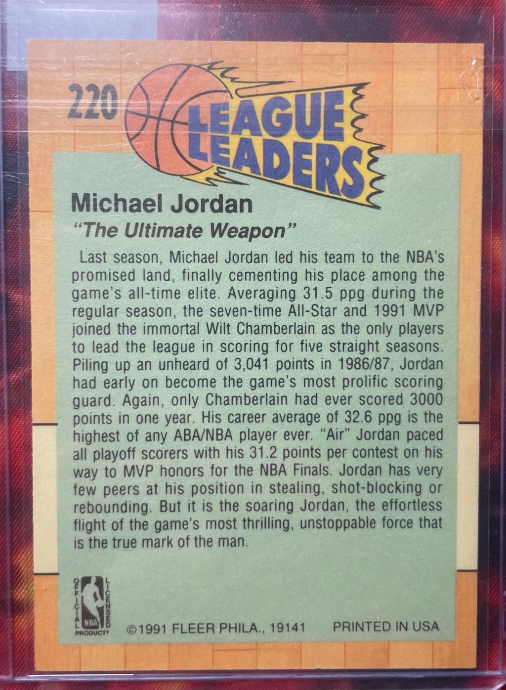 Michael Jordan fleer 91-92 League Leaders
