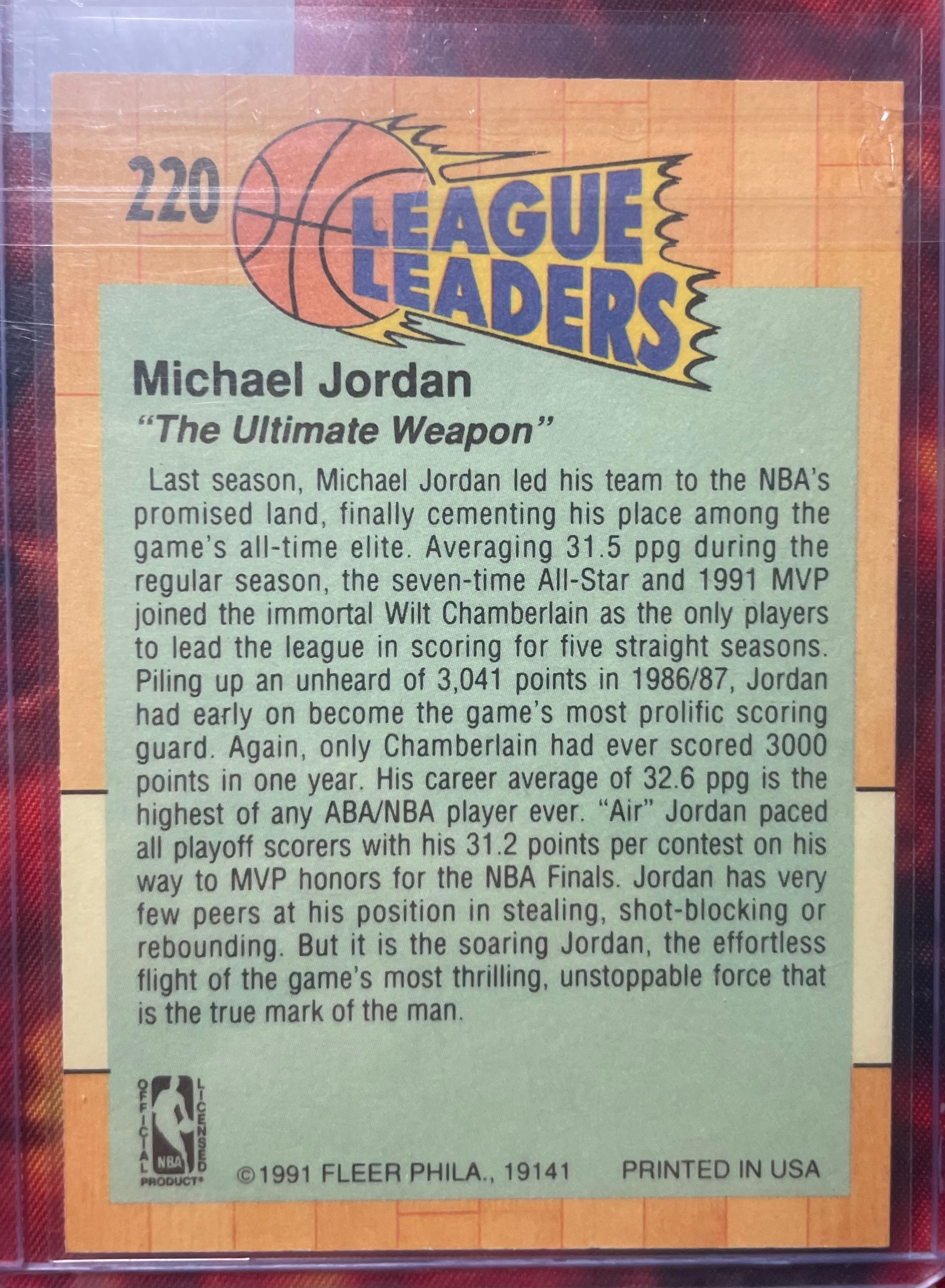 Michael Jordan fleer 91-92 League Leaders