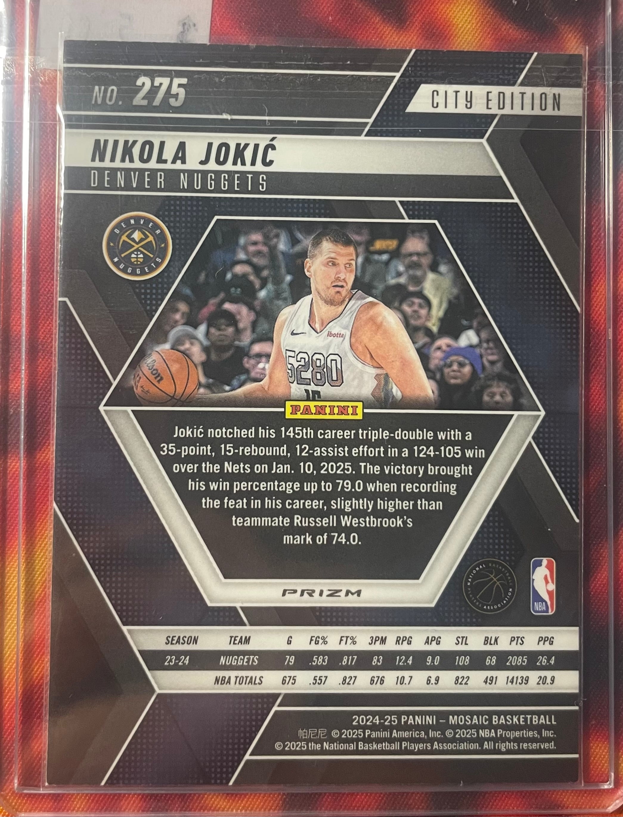 Nikola Jokic Mosaic 24-25 City Edition Green Mosaic