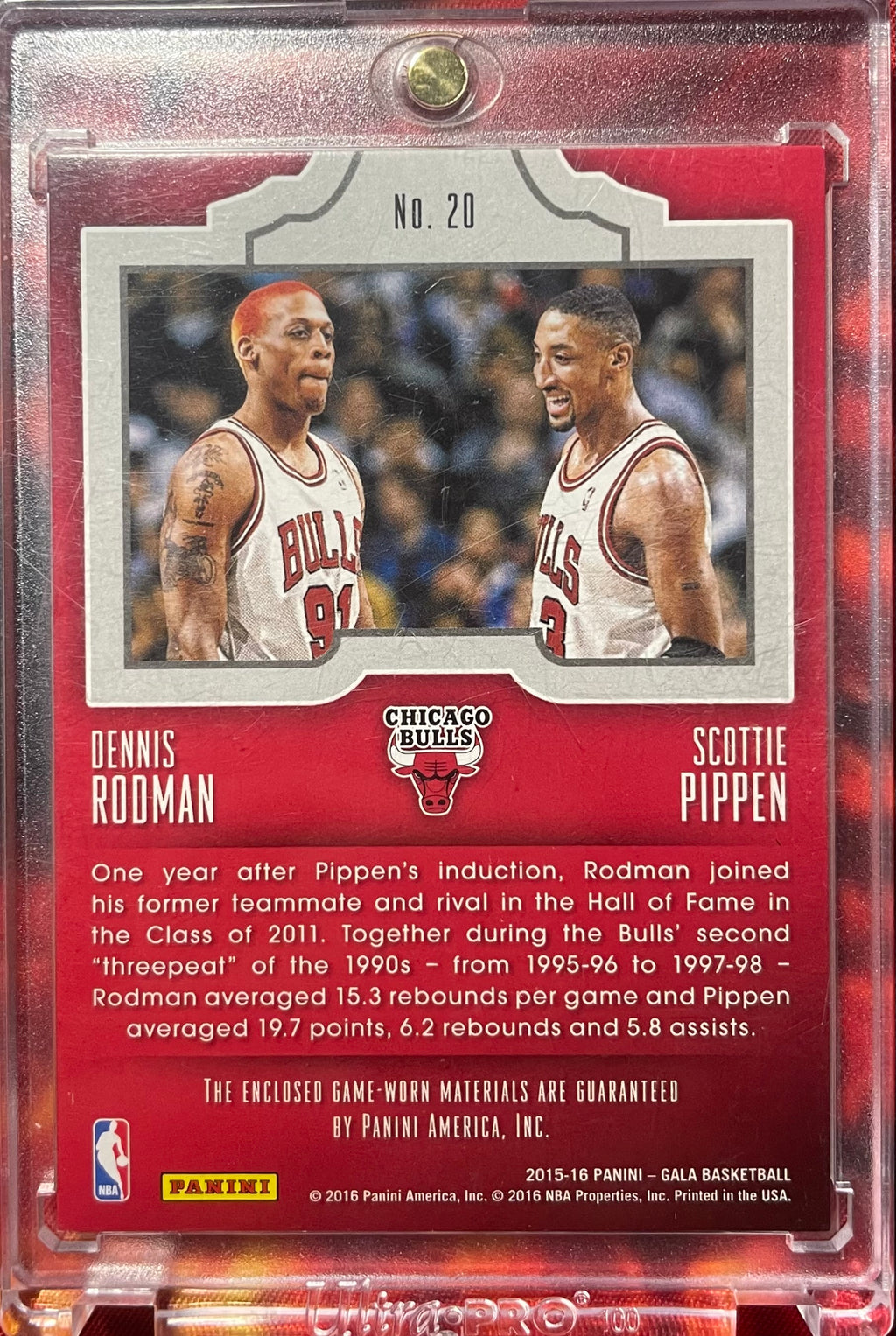 Dennis Rodman & Scottie Pippen Double Feature patch /60 Gala 2015-16