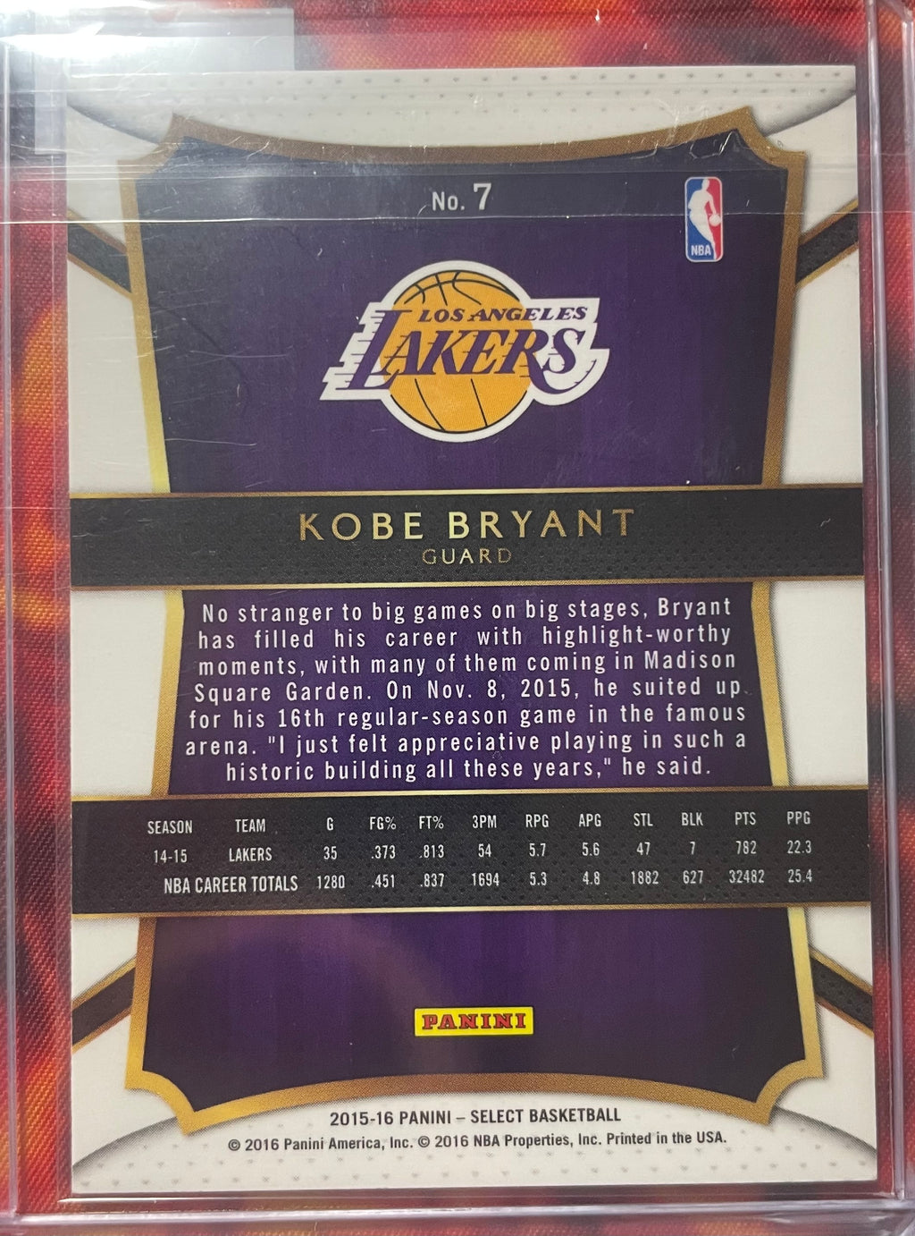 Kobe Bryant Select 15-16 Base
