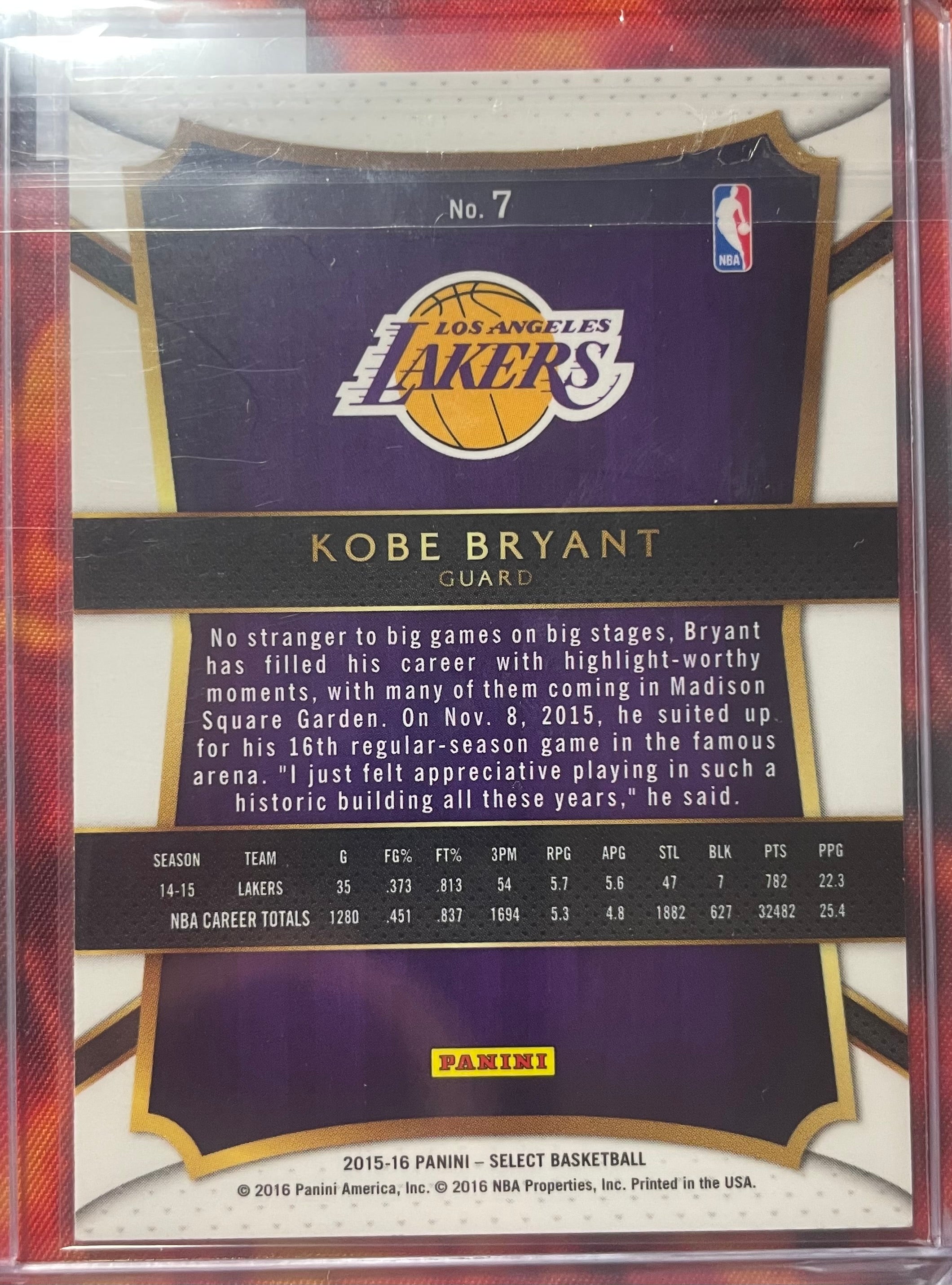 Kobe Bryant Select 15-16 Base
